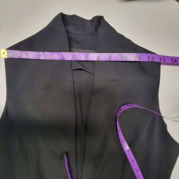 Sleeveless Black Maxi Front Zipper Long Dress Side Slits Size M/L - Picture 11 of 16